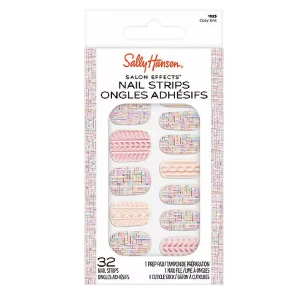 Sally Hansen Salon Effects Nail Strips Cozy Knit 1025 New!